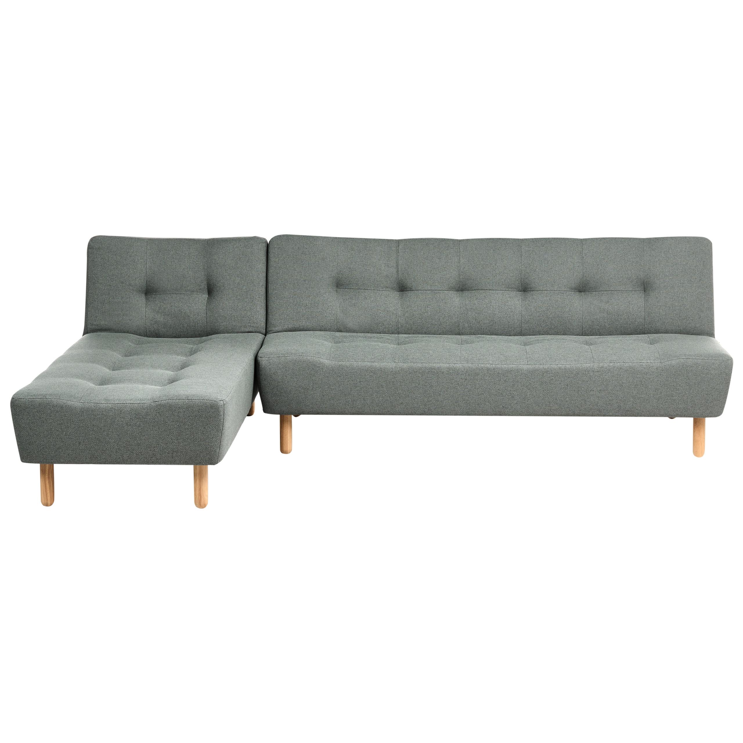 ECKSCHLAFSOFA Modul 4-Sitzer Stoff Grün rechtsseitig Alsten - Braun/Grün, Textil (258/161cm) - Beliani