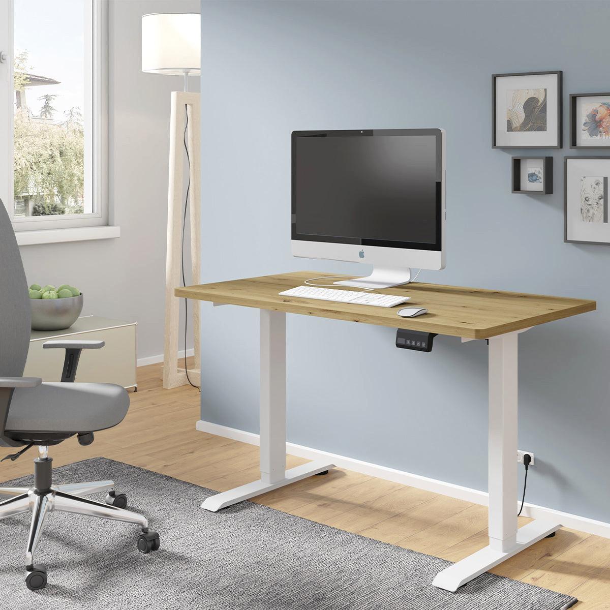 SCHREIBTISCH Ergo Holz und Weiß - Weiß, Holzwerkstoff (120/65/73cm) - Petits-meubles