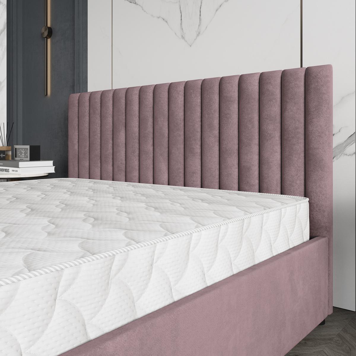 POLSTERBETT CARMIA K 120x200 cm mit Bettkästen - Rosa - Rosa, Holz/Textil - MASSENO