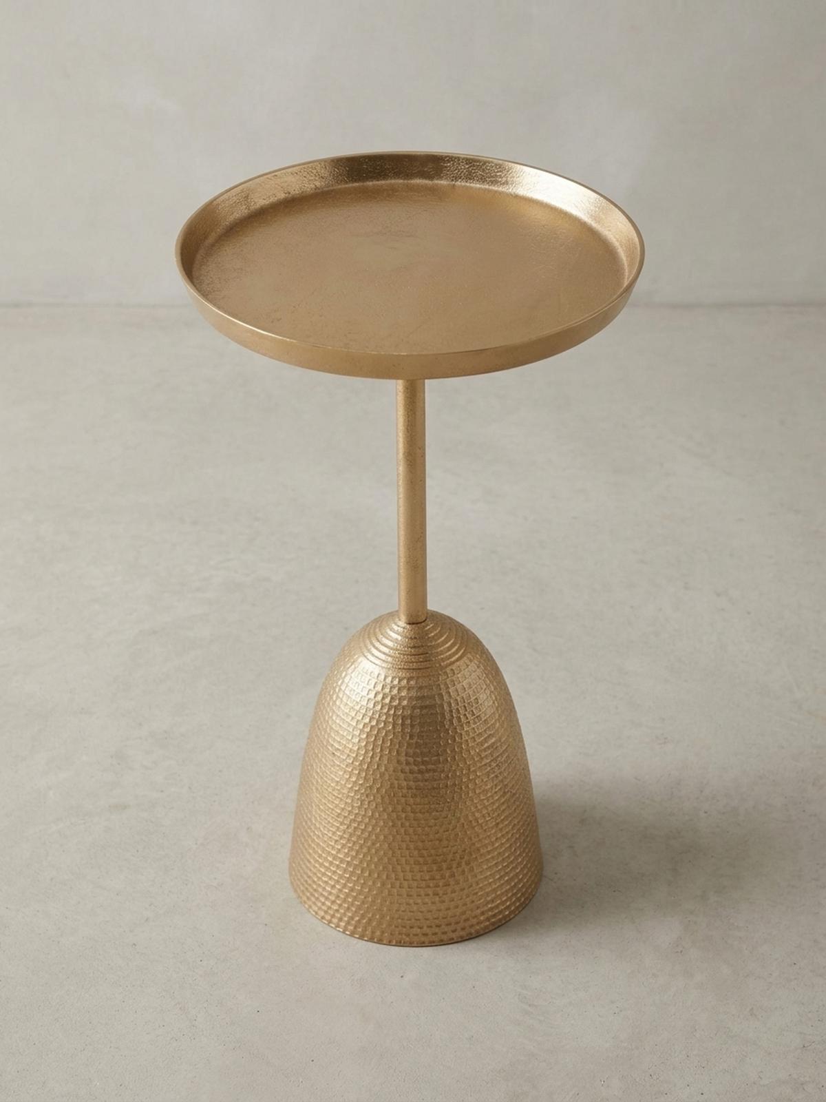 BEISTELLTISCH – Rund Mattgold Aluminium lackiert 33x33x53 cm - Goldfarben, Metall (33/33/53cm) - KADIMA DESIGN