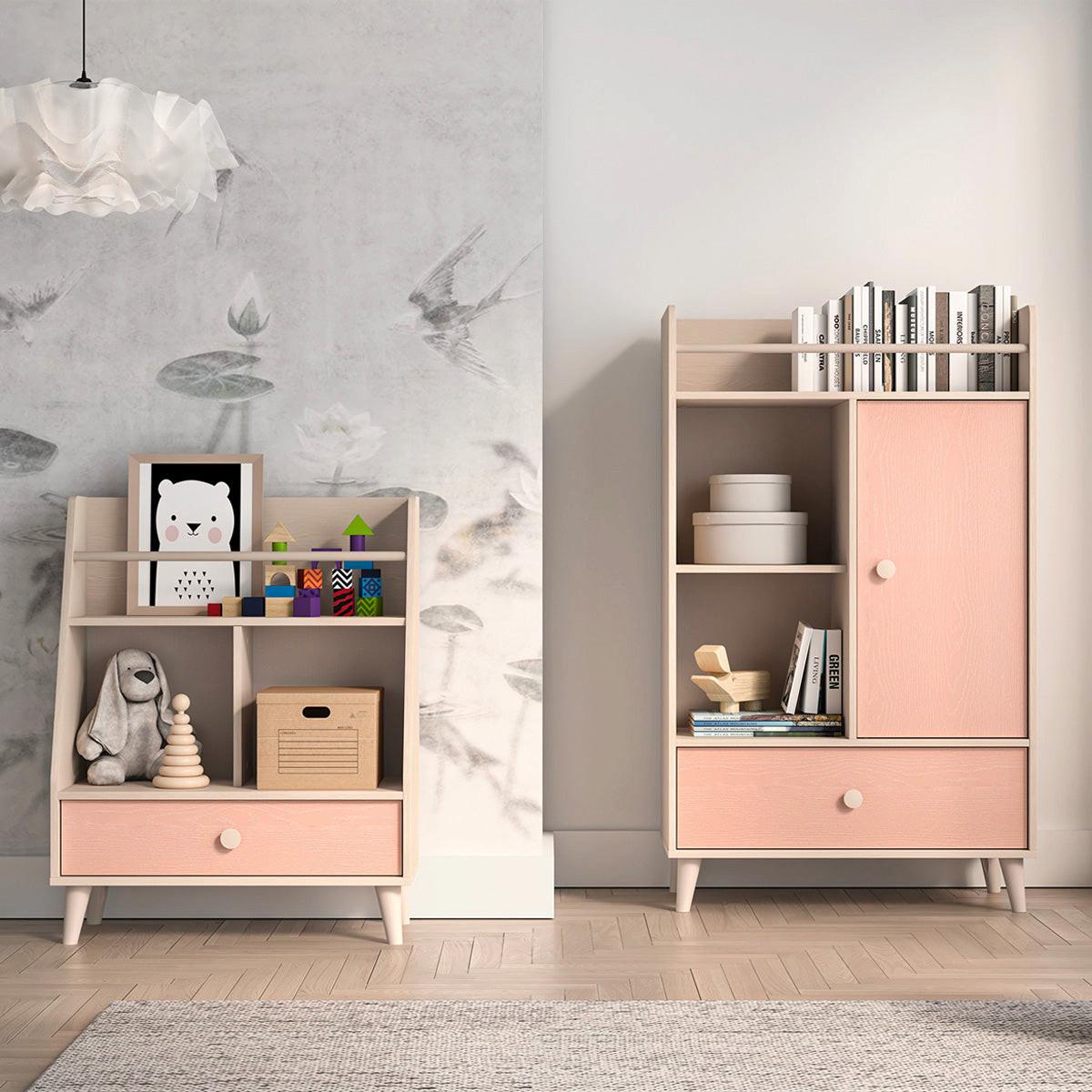 BÜCHERREGAL Alycia Beige - Korallenrosa - Holzeffekt - Pink, Holz (72/90/36cm) - Petits-meubles