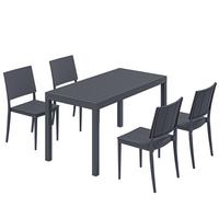 ESSGRUPPE 5-TLG. aus Metall & Kunststoff, Dunkelgrau - Dunkelgrau, Metall - Outsunny