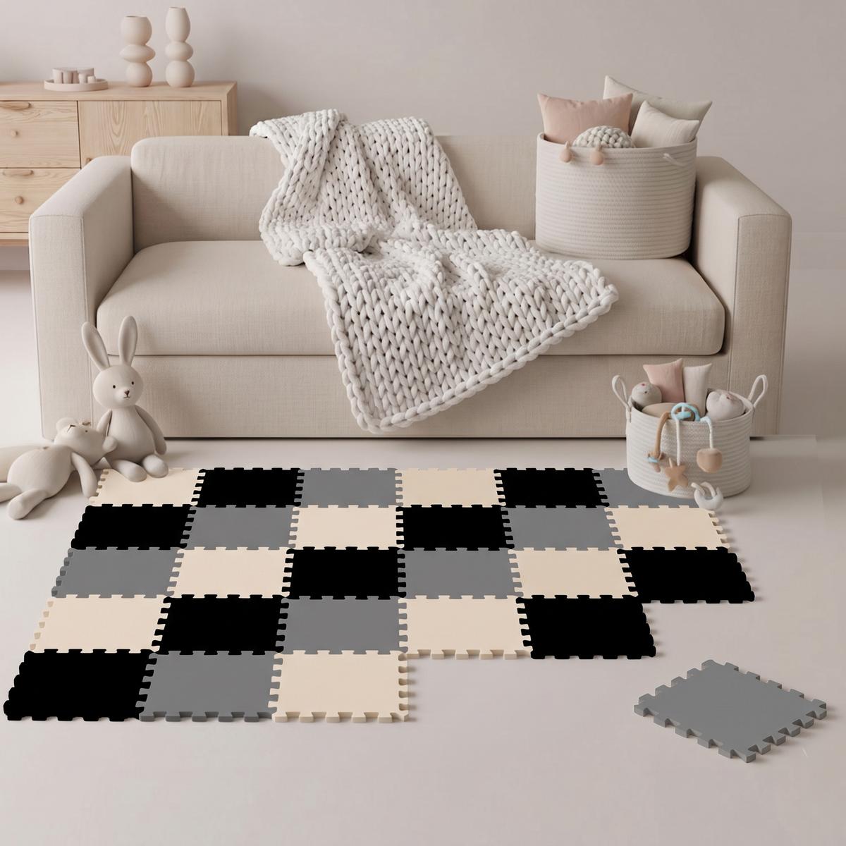SPIELMATTE ab Null - 270/90 cm Puzzlematte Grau - Multicolor, Kunststoff (30/30cm) - Littletom