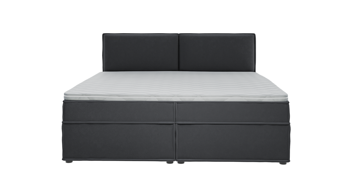 BOXBETT Eclipse 200/200 cm Graphit Luxusmicrofaser - Graphitfarben/Schwarz, Holz/Kunststoff (200/200cm) - S-Style Möbel