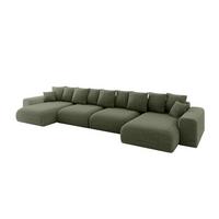 WOHNLANDSCHAFT mit Schlaffunktion ESKAR-U2-464x176x72cm Grün - Hellgrün/Grün, Holzwerkstoff/Kunststoff (176/72/464cm) - ALTDECOR