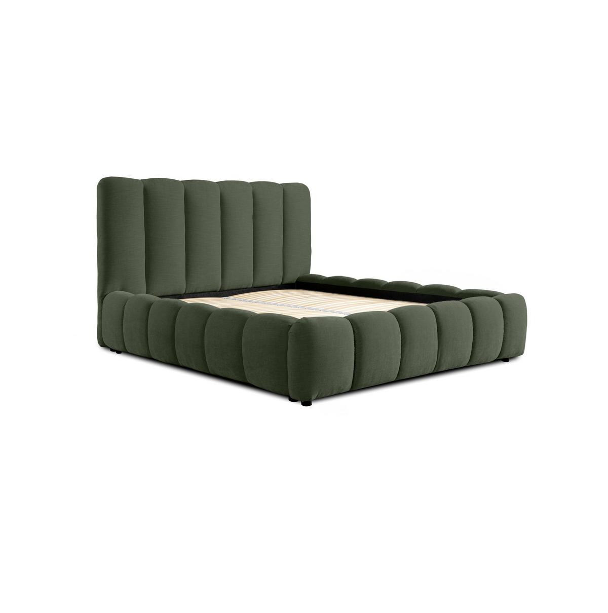 POLSTERBETT Doppelbett Heda In Stoff Boston - Jadegrün, Holzwerkstoff/Textil (140/200cm) - Fun Möbel
