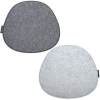 FILZ-SITZKISSEN zum Wenden, 2er Set 40/37/2,5 cm, Grau - Grau, Kunststoff (40/37/1cm) - Dunedesign
