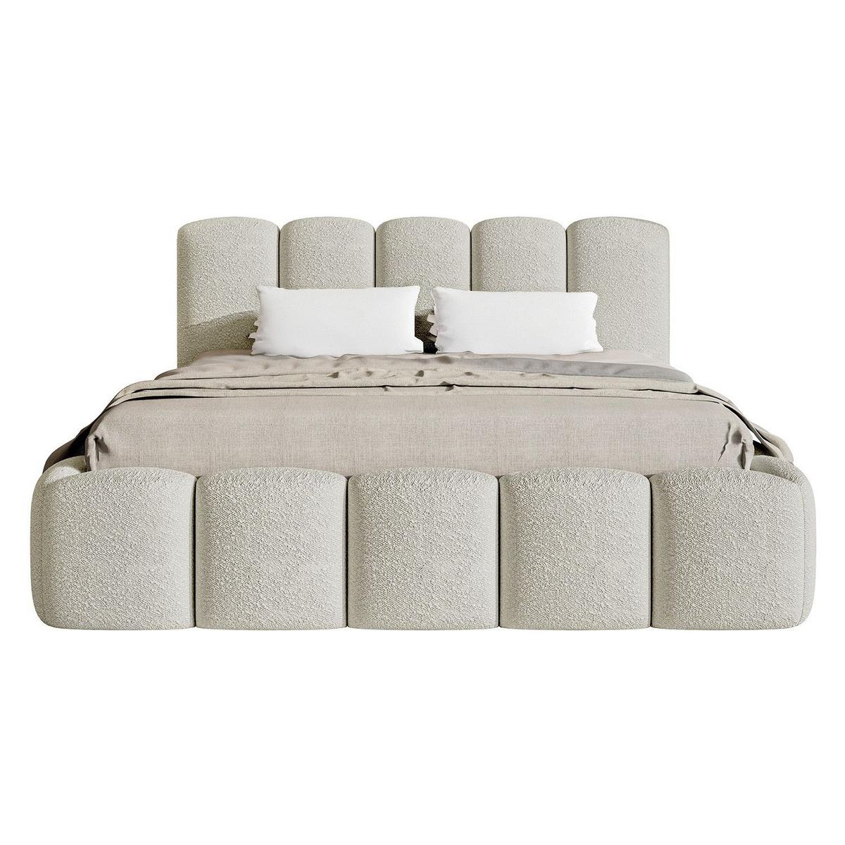 POLSTERBETT Catania 180/200 cm Beige Bouclé - Beige, Textil (180/200cm) - Juskys