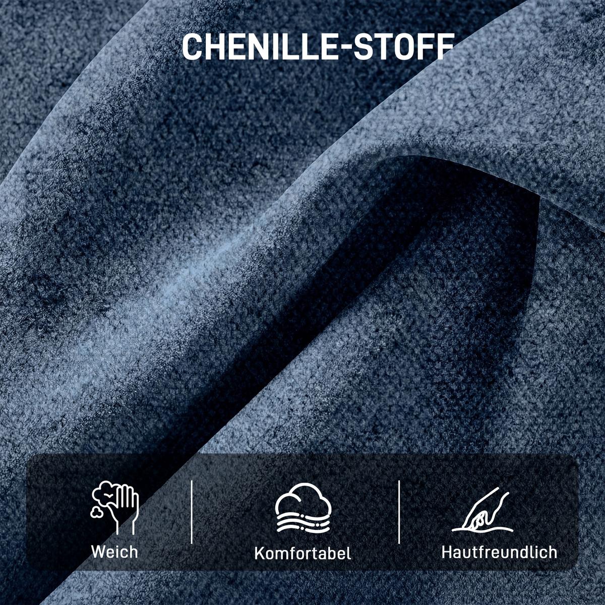 LOUNGESESSEL aus Polyester Dunkelblau - Silberfarben/Dunkelblau, Textil/Metall (70/84/87cm) - HOMCOM