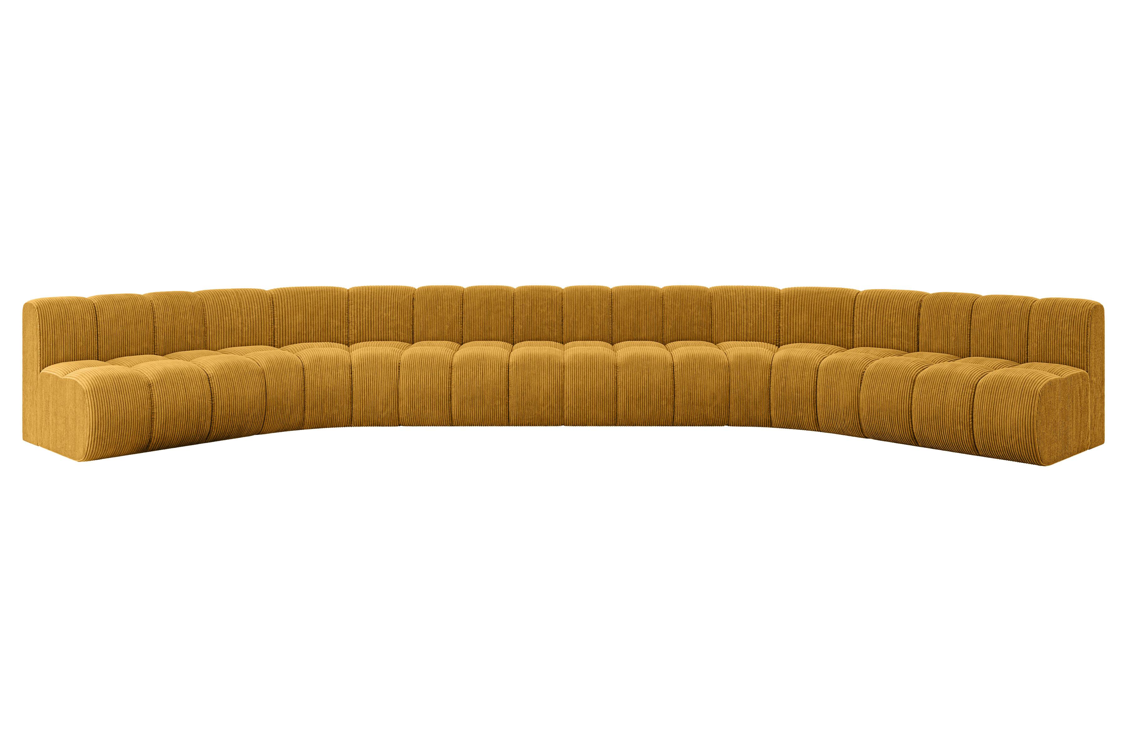 WOHNLANDSCHAFT modulares Sofa Montra-U2 - 581x174x70 cm Senfgelb - Currygelb, Holzwerkstoff/Textil (581/70/174cm) - ALTDECOR