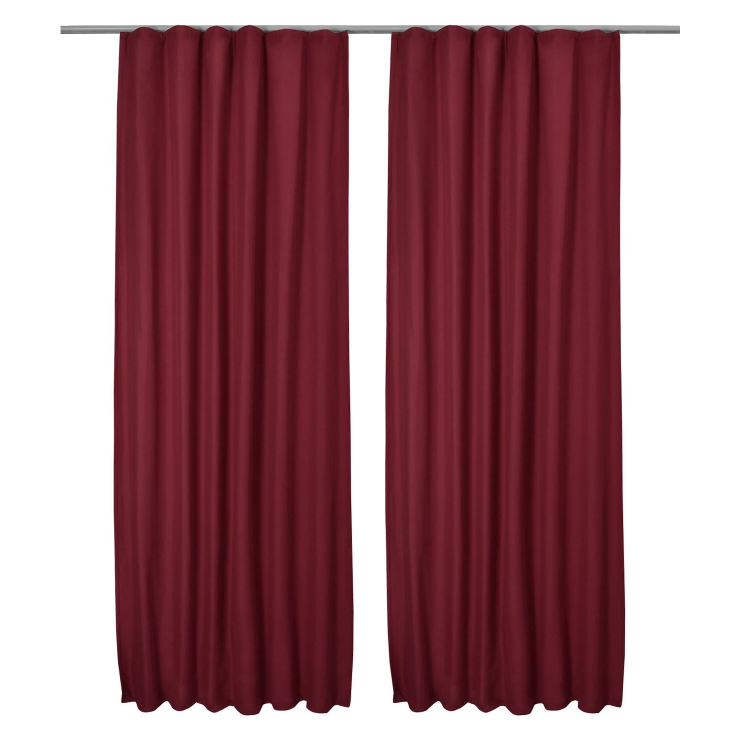 VORHANG Amelie TK mit Kräuselband 140x245cm Rot (2tlg) - Rot, Textil (140/245/1cm) - Beautissu 