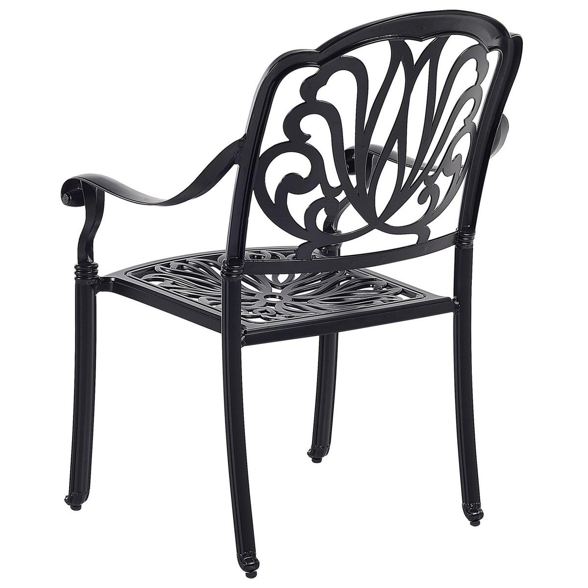 GARTENSTUHL 4er-Set Aluminium schwarz Ancona - Schwarz, Metall (68/97/65cm) - Beliani