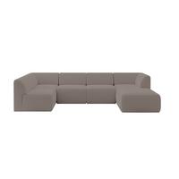 WOHNLANDSCHAFT Ottomane Rechts MOVO-L 345x180x78 cm Braun Bouclé - Braun, Holzwerkstoff/Kunststoff (180/78/345cm) - ALTDECOR