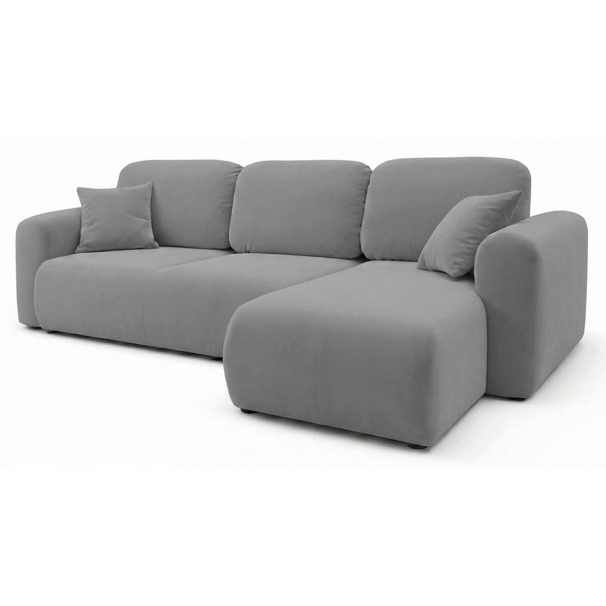 ECKSOFA Olido Grauer-Samt - Grau, Kunststoff/Textil (245/150cm) - Selsey