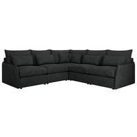 ECKSOFA VERSO L Dunkelgrau Struktur - Dunkelgrau/Schwarz, Kunststoff/Textil (270/270cm) - MKS
