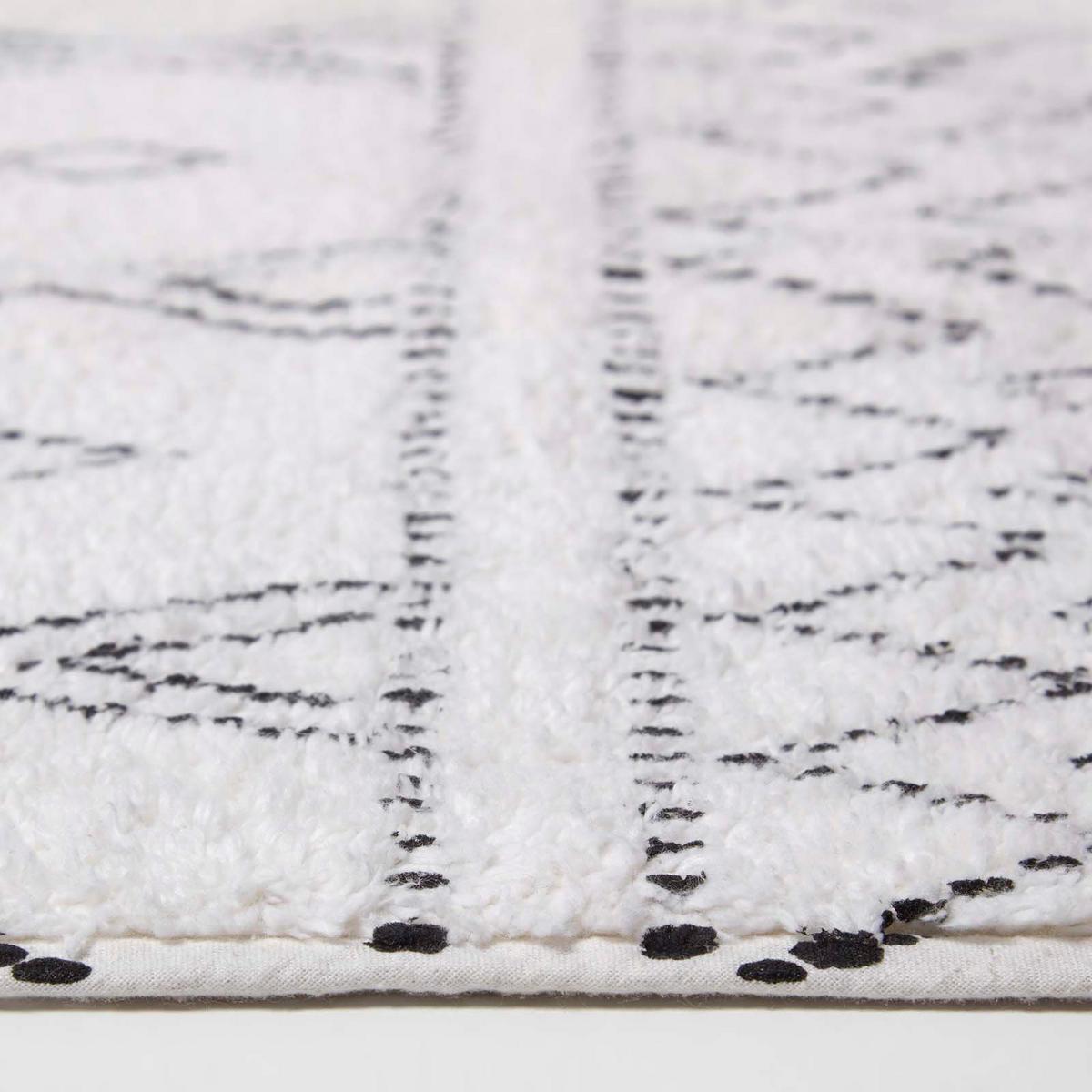 BADEMATTE 50/80 cm Boho-Muster, Baumwolle - Weiß, Textil (50/80cm) - Homescapes