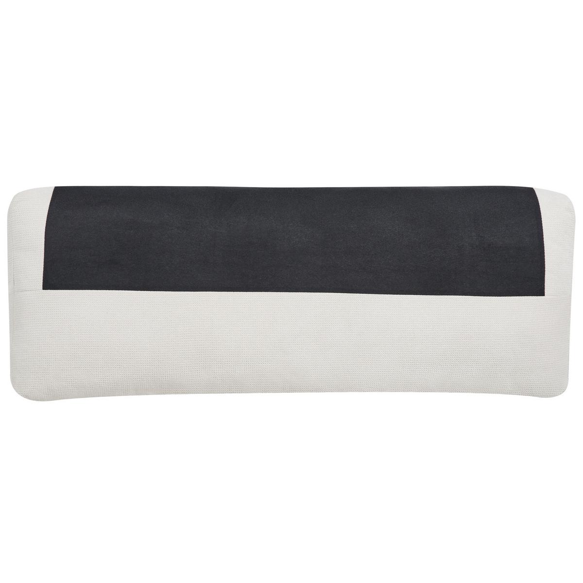 3-SITZER-ECKSOFA cremeweiß linksseitig Maloy - Schwarz/Weiß, Textil (272/189cm) - Beliani