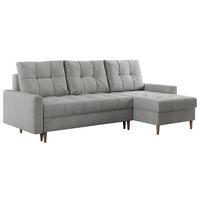 ECKSOFA Colin Struktur Hellgrau - Hellgrau/Braun, Holz/Textil (220/140cm) - MKS