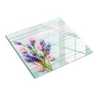 GLASPLATTE 60x52 cm Lavendel auf den Brettern - Lila, Glas (60/0.4/52cm) - TULUP
