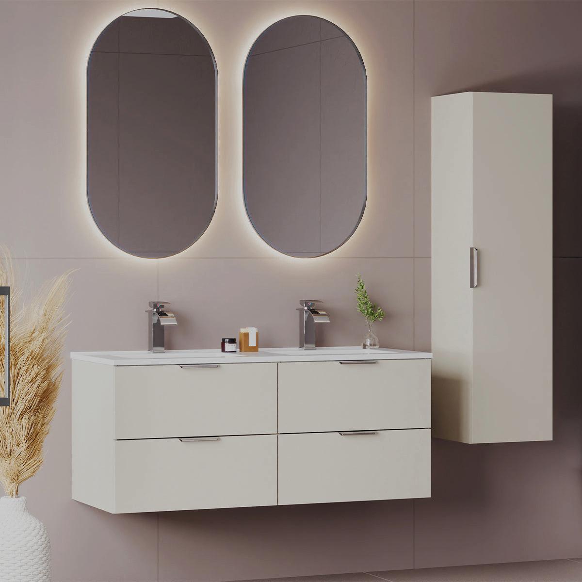 WASCHTISCHUNTERSCHRANK 120cm Astrid Kaschmir - Beige, Holzwerkstoff (120/50/45.8cm) - Petits-meubles