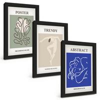 BILDER SET 3er Set - 20x30 cm Schwarzer Rahmen - Henri Matisse Pastellgrafiken - Schwarz, Kunststoff (20/30cm) - TULUP