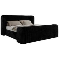 POLSTERBETT EMORA CLASSIC DUO 200/200 - Schwarz Cord - Multipocket-Matratze - Schwarz, Textil (200/200cm) - MKS