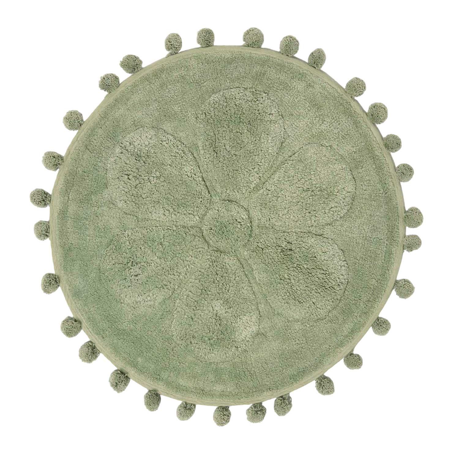 BADEMATTE Blume rund 60 cm, Baumwolle - Salbeigrün, Textil (60/60cm) - Homescapes