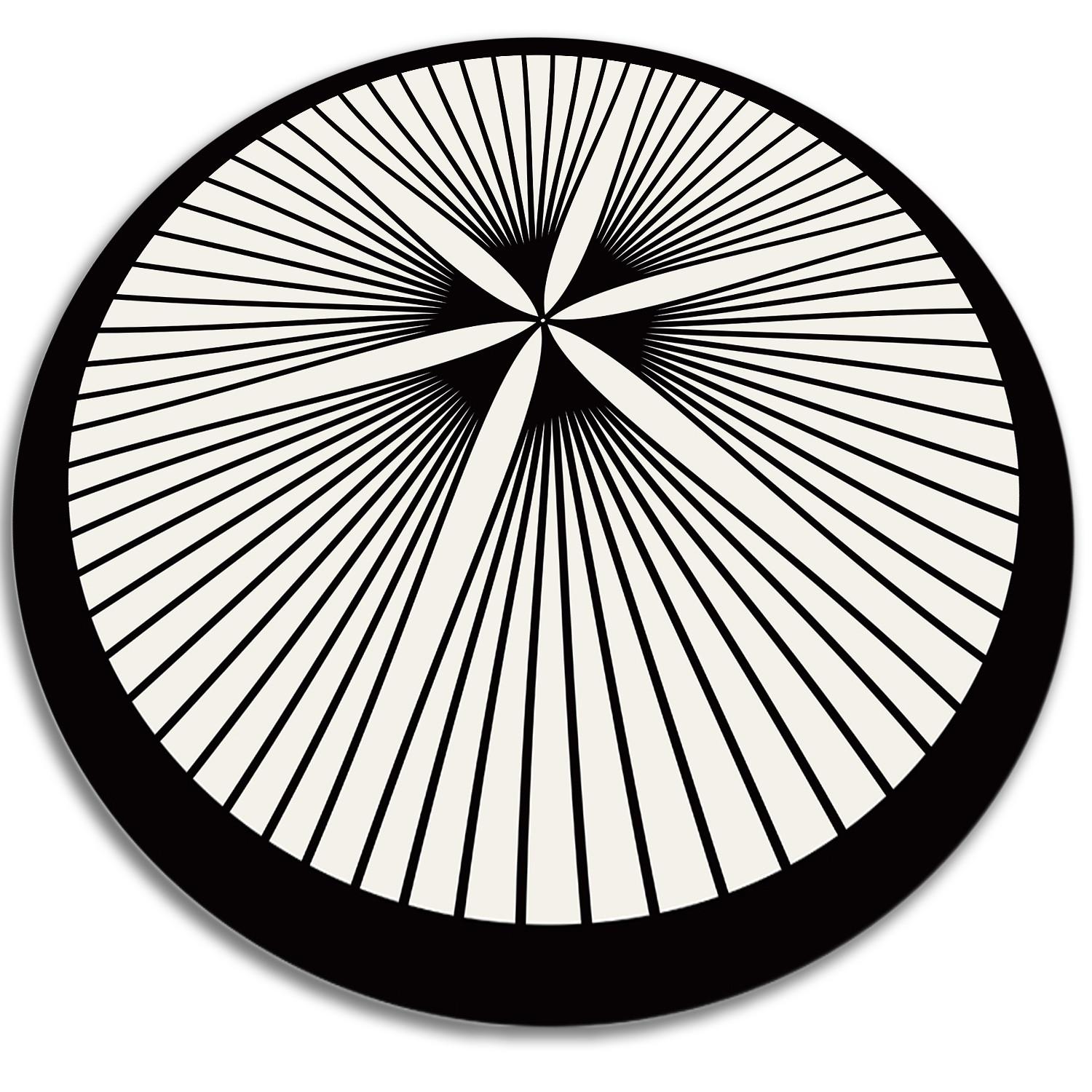 VINYL TEPPICH Ø110 cm Floristische Linien - Schwarz/Weiß, Kunststoff (110/110cm) - TULUP