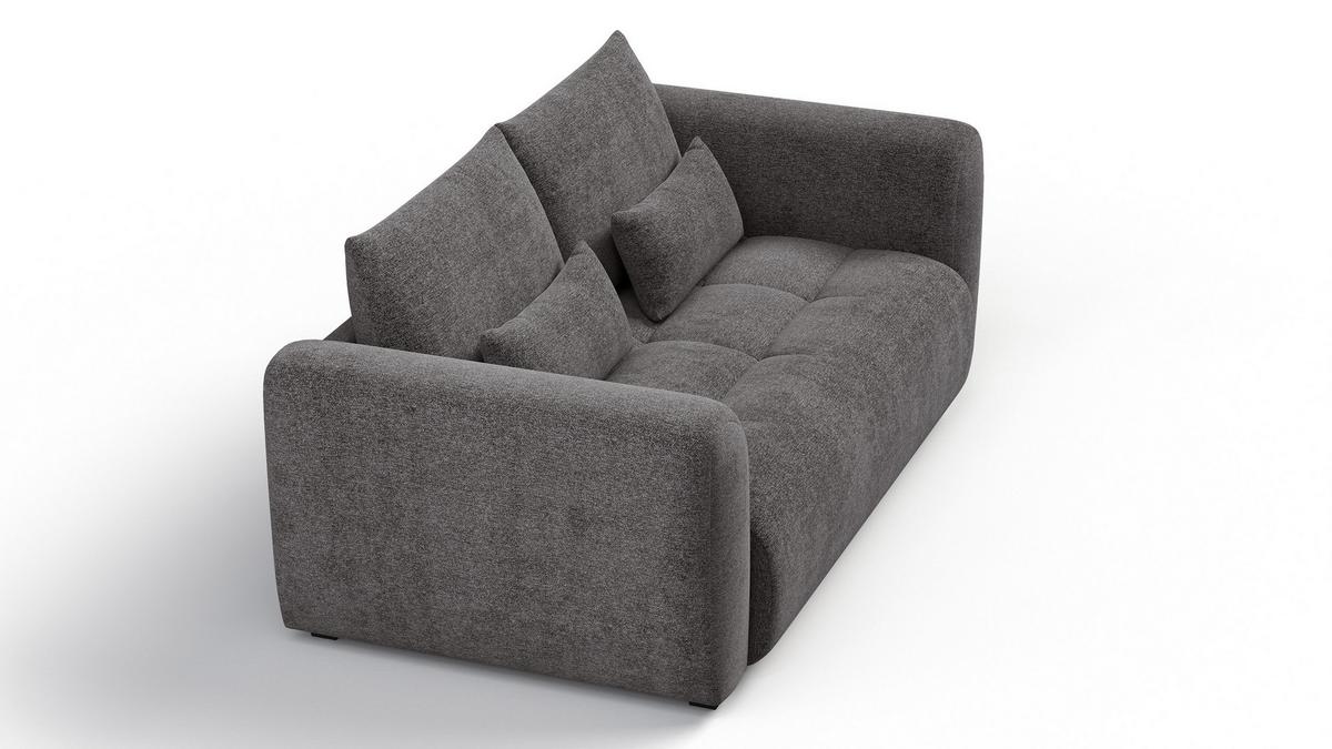 SOFA SORENO 3-Sitzer, dunkelgrau - Dunkelgrau/Schwarz, Holz/Textil (214/94/114cm) - Wozimo