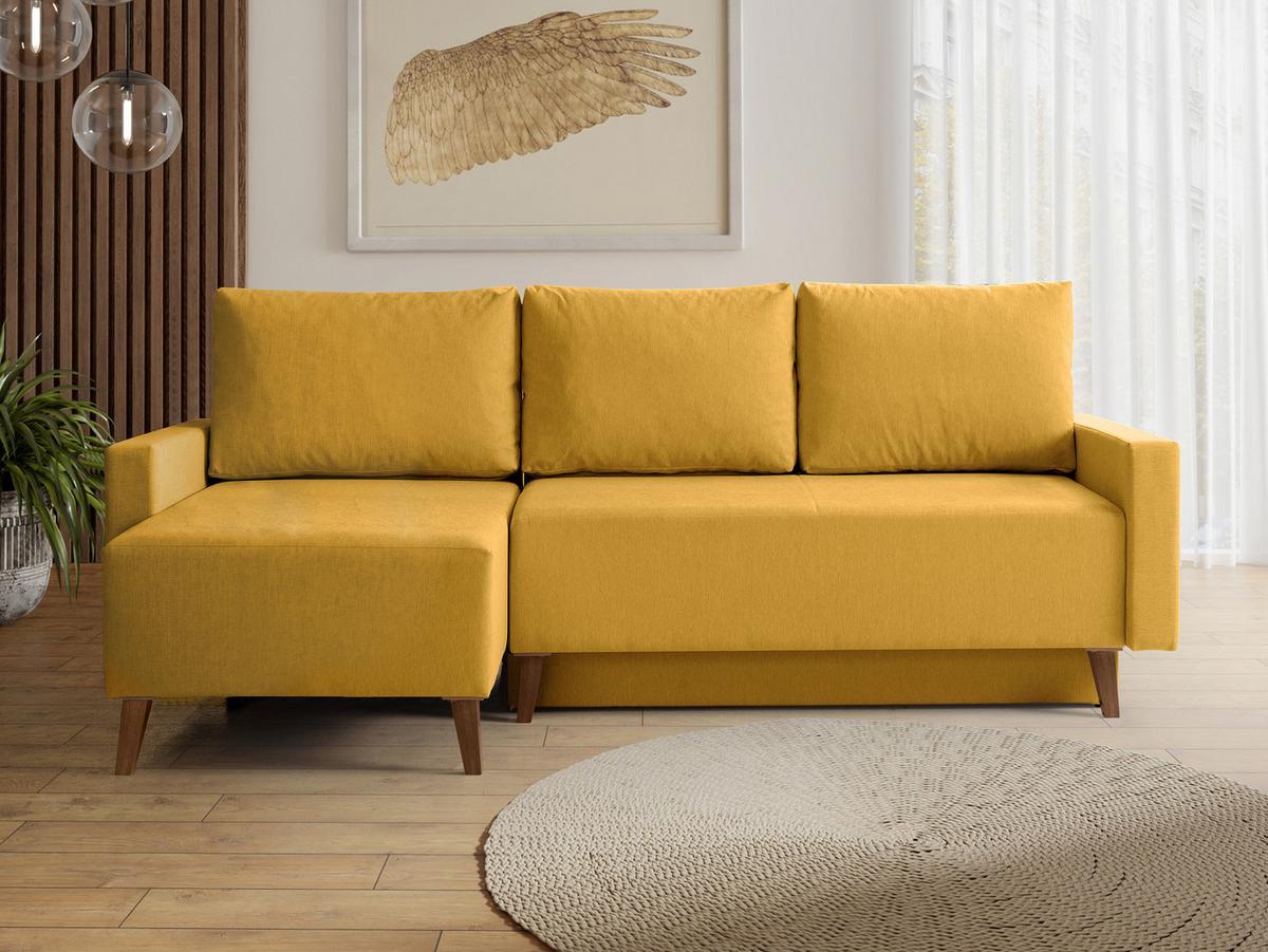ECKSCHLAFSOFA Oviedo - Gelb, Holz/Kunststoff (225/140cm) - MIRJAN24