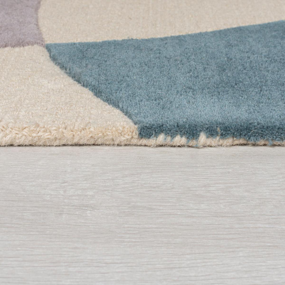 WOLLTEPPICH AIRE, abstrakt, aus Wolle, Blau, 120 x 170 cm - Blau, Textil (170/120cm) - KADIMA DESIGN
