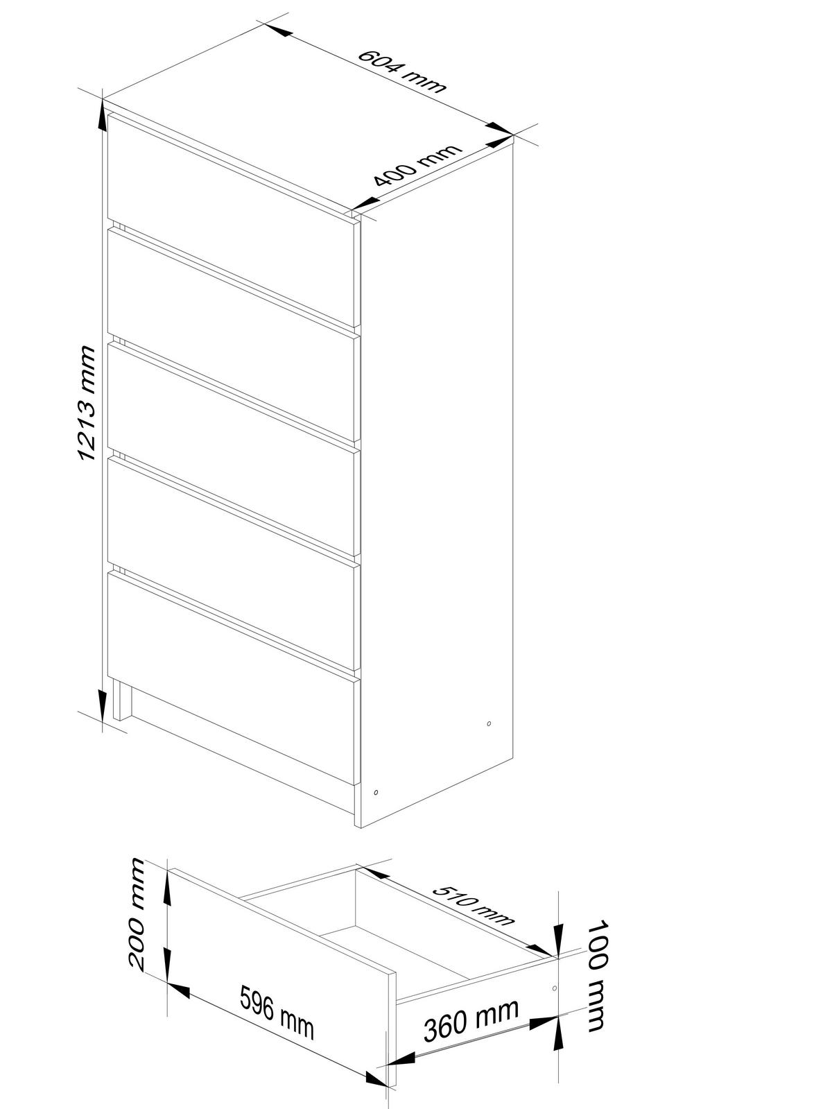 KOMMODE Eiche Craft 121/60/40 - Eiche San Remo, Holzwerkstoff (60/121/40cm) - RAUMHIRSCH FURNITURE