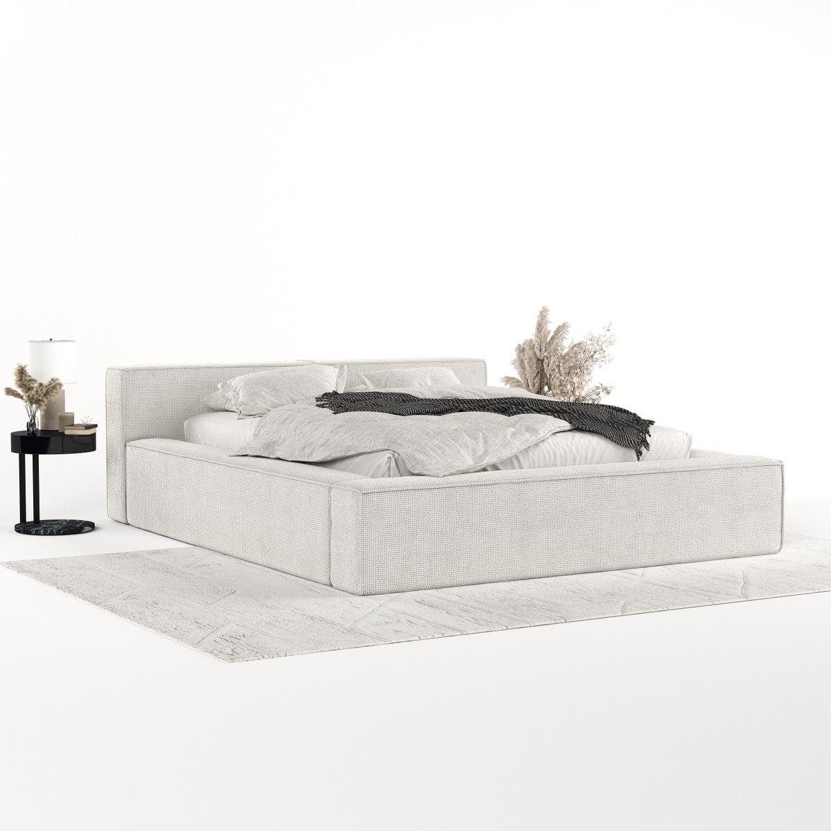 POLSTERBETT Casto mit Stauraum 200/200 cm Creme im Bonita Stoff - Creme/Schwarz, Holz/Holzwerkstoff (200/200cm) - AltaBeds