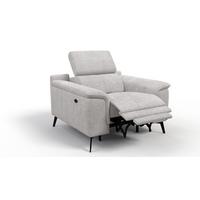 SESSEL FIERO mit Relaxfunktion, creme - Creme/Schwarz, Holzwerkstoff/Textil (114/82/103cm) - Wozimo