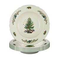 SUPPENTELLER Marieluise Weihnachten weiß-grün ø 23,2 cm 6er Set - Weiß/Grün, Keramik (23.2cm) - Seltmann Weiden
