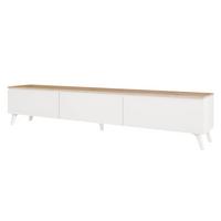 TV-LOWBOARD SELIA mit LED-Beleuchtung, 200 cm Weiß / Handgefertigte Eiche - Weiß, Holzwerkstoff/Kunststoff (200/40.5/35cm) - Idohome
