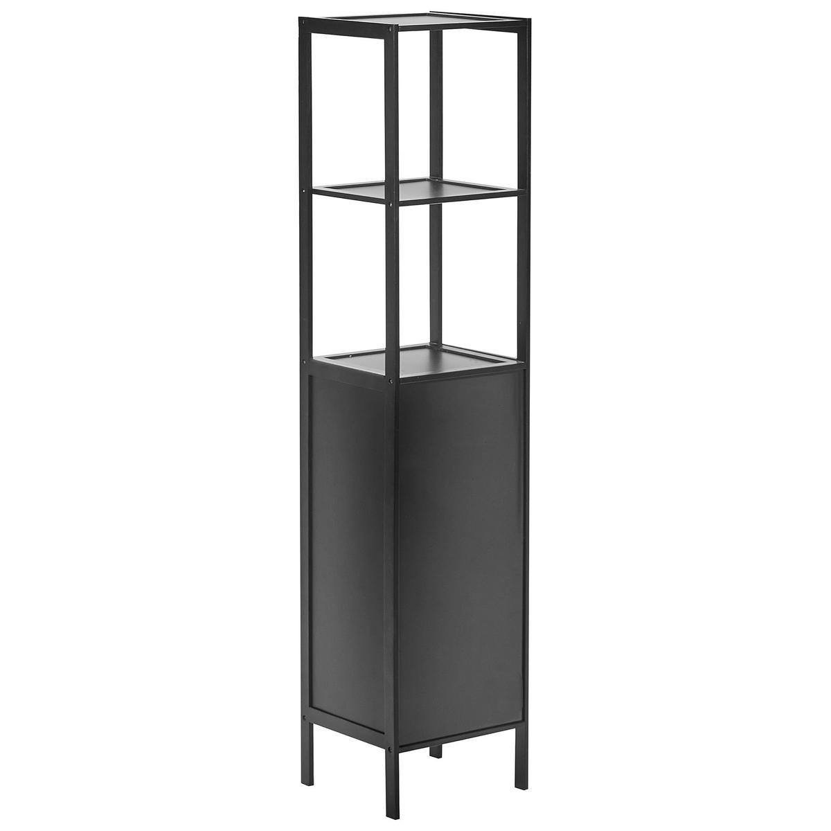 REGAL Bambus Schwarz Owasso - Schwarz, Holz (32/145/30cm) - Beliani