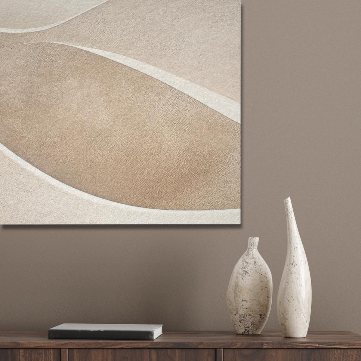 AKUSTIKBILD Beige - Natur - Abstrakt - Modern Wandbilder 60x80 cm - Beige, Kunststoff (60/80/0.9cm) - MuchoWow