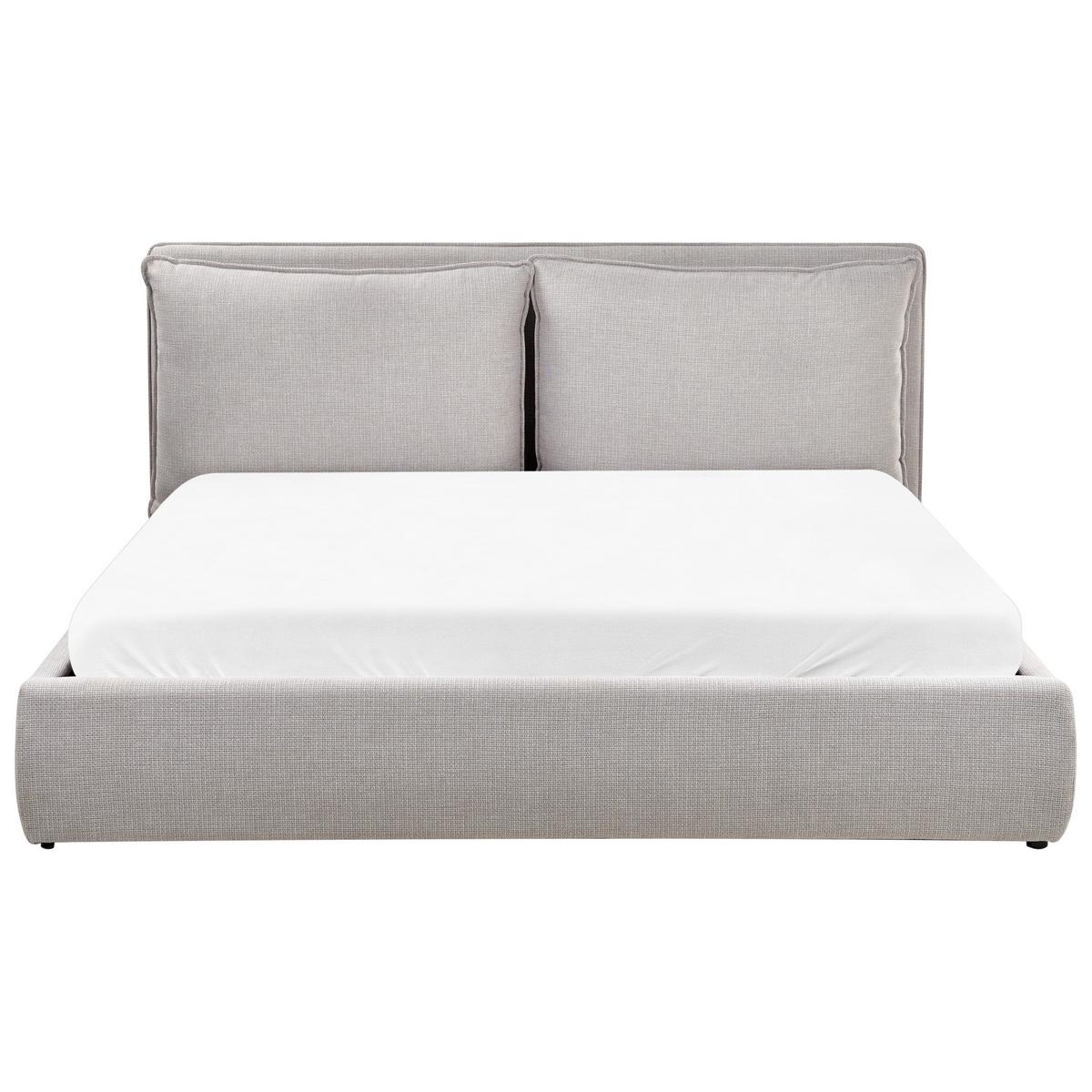 BETT mit Stauraum 180x200 cm Grau Bajonna - Hellgrau, Textil (180/200cm) - Beliani