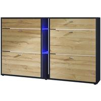 SCHUHSCHRANK Today Fronten in Eiche Natur - Eichefarben, Holzwerkstoff (155.5/95/28cm) - Vladon