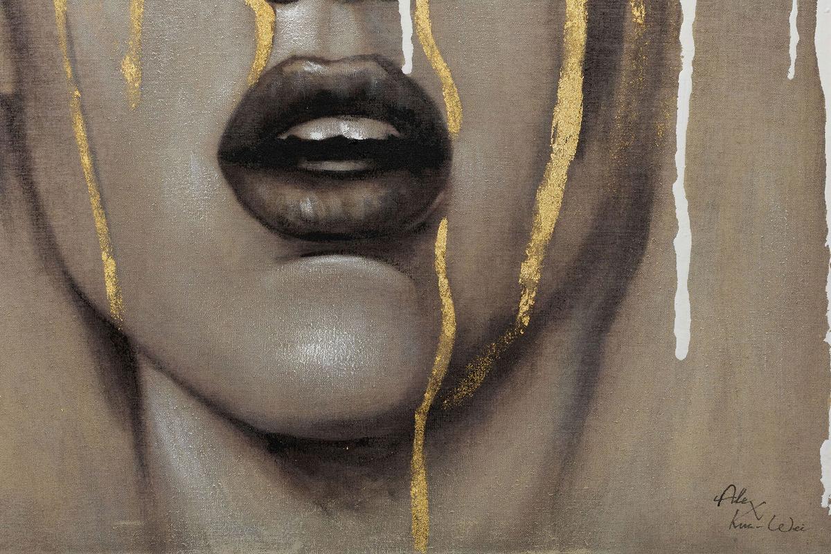 ACRYLBILD HANDGEMALT 80/80 cm - Taupe/Weiß, Holz/Textil (80/80cm) - KUNSTLOFT