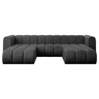 WOHNLANDSCHAFT modulares Sofa Joren-U1 - 319x177x70 cm Schwarz - Schwarz, Holzwerkstoff/Textil (319/70/177cm) - ALTDECOR