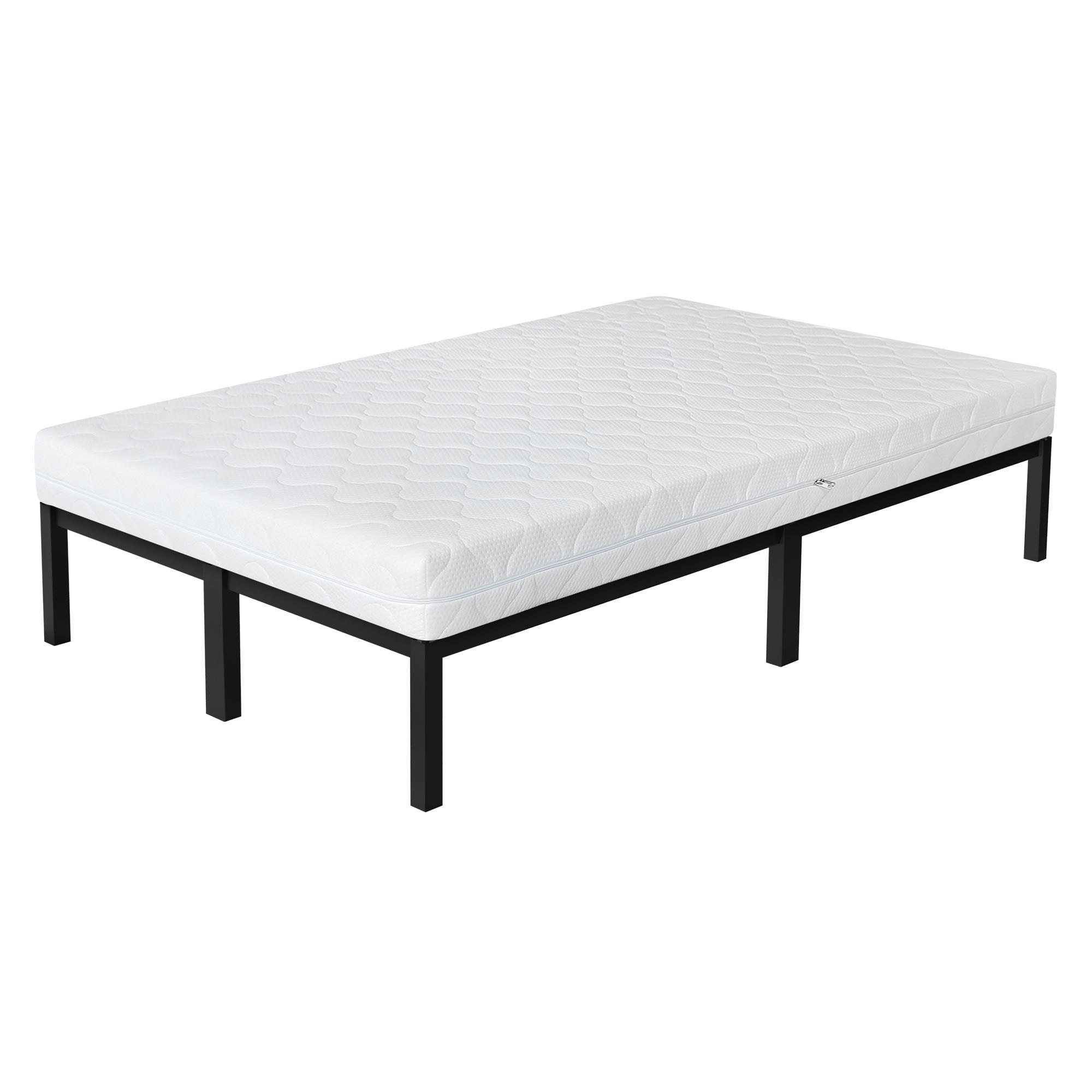 METALLBETT 120x200 cm Schwarz mit Matratze - Schwarz, Metall (120/200cm) - ML-DESIGN