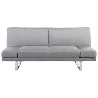 2-SITZER-SCHLAFSOFA Polyester Grau York - Hellgrau, Textil (190/81/89cm) - Beliani