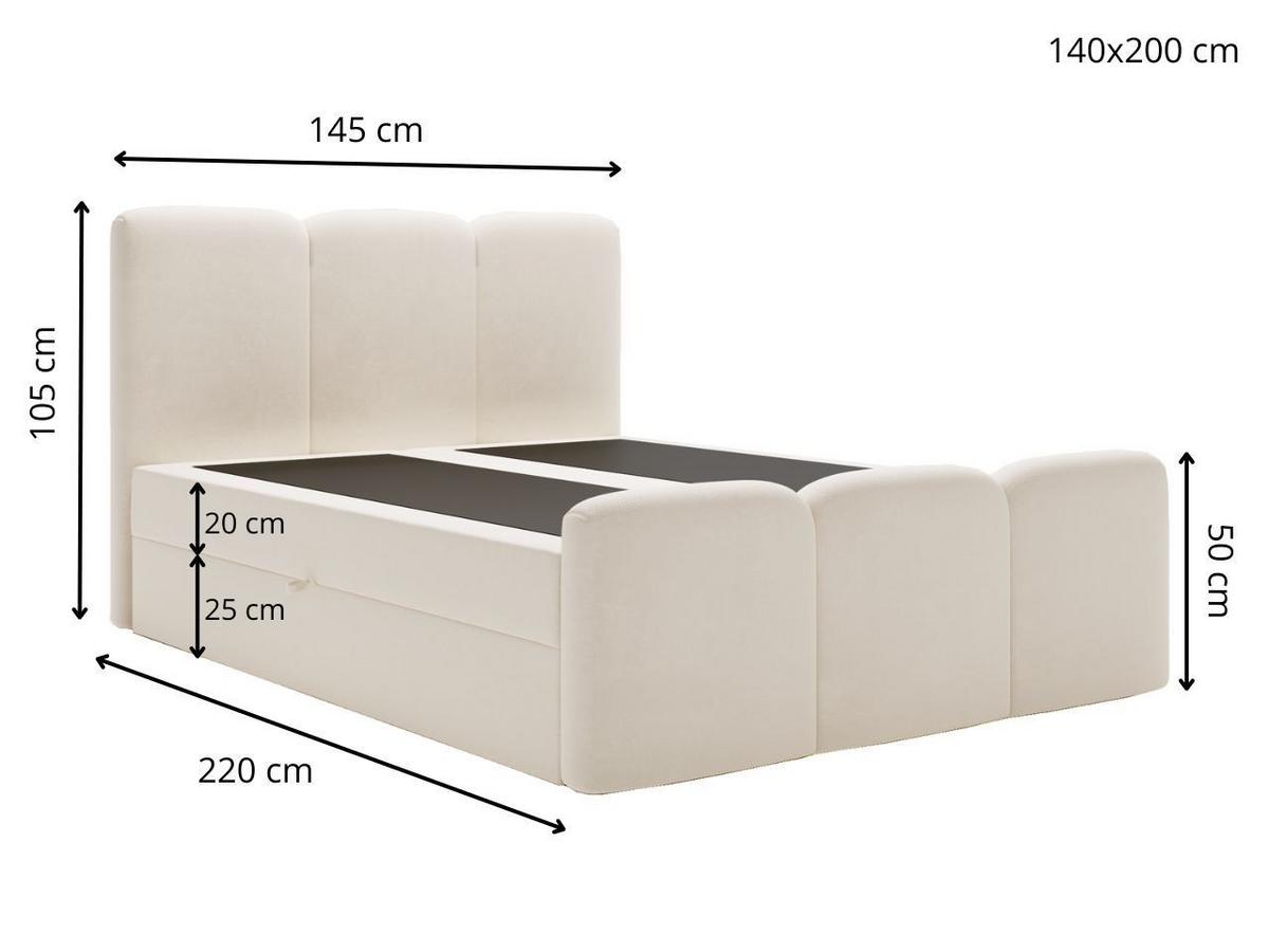 BOXBETT Campi 140x200 Beige - Beige, Holz/Textil (140/200cm) - Graingold