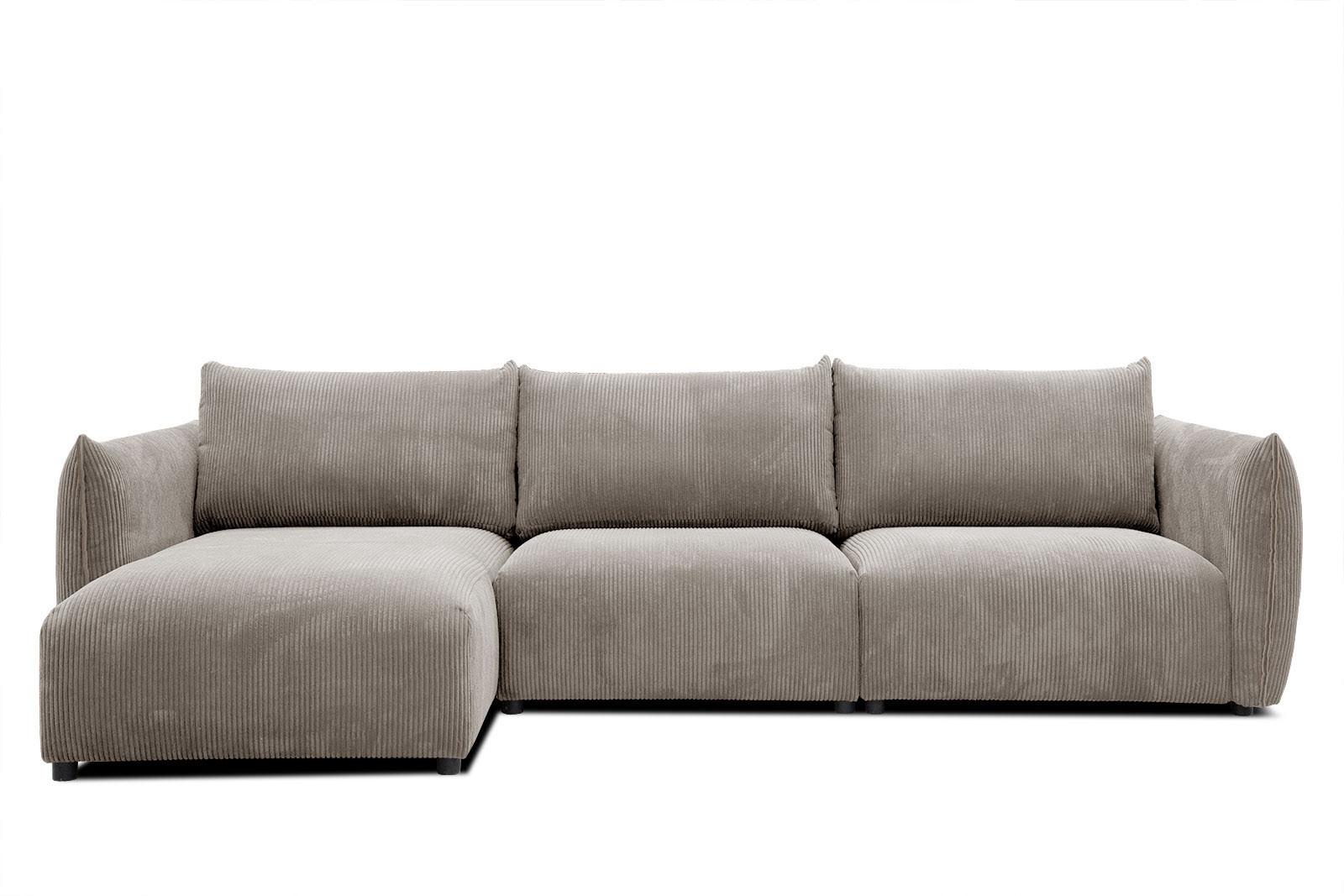 ECKSOFA TAUER 5-Sitzer, taupe - Taupe/Schwarz, Holzwerkstoff/Kunststoff (173/294cm) - Wozimo