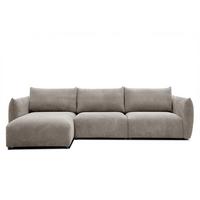 ECKSOFA TAUER 5-Sitzer, taupe - Taupe/Schwarz, Holzwerkstoff/Kunststoff (173/294cm) - Wozimo