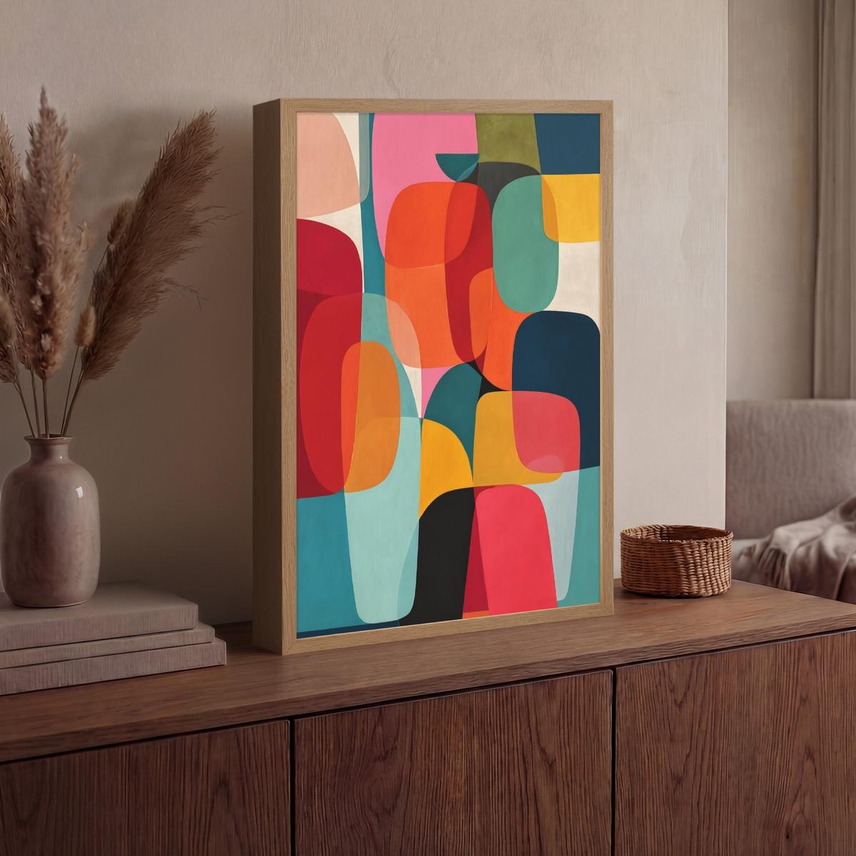 WANDLEUCHTE MIT AKKU Formen - Bunt - Abstrakt - Flugzeuge 40x60 cm - Multicolor, Holzwerkstoff (40/60/8cm) - OnlyWow