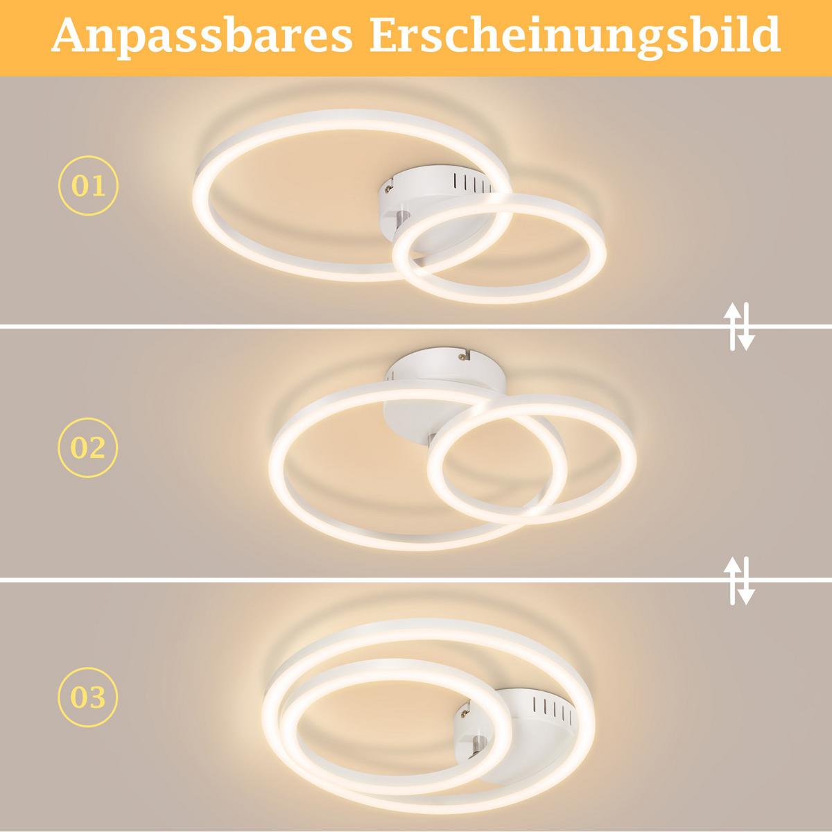 LED DECKENLEUCHTE Lioren 40.5/30/6.7 cm - Weiß, Kunststoff (40.5/30/6.7cm) - ZMH