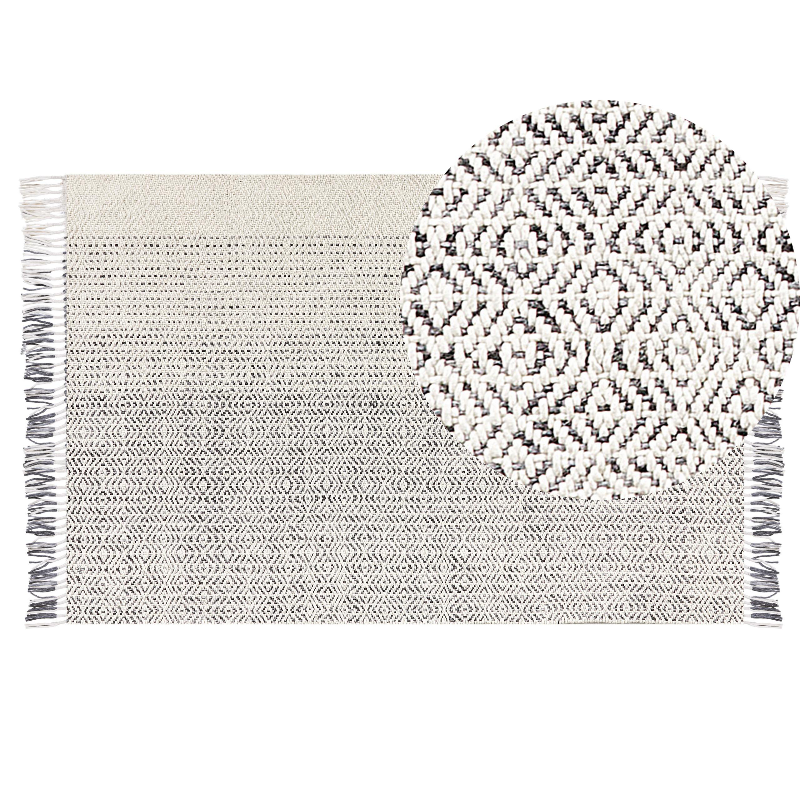 KURZFLOR-TEPPICH Omerli 200/140 cm - Weiß, Textil (140/200cm) - Beliani